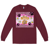 Burgundy life is better with a cat Long Sleeve Tee - TumblerDesignByShophia