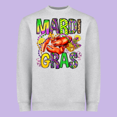 Mardi Gras Crawfish Olivia Heavyweight Sweatshirt Designed By Oliviacreatesart