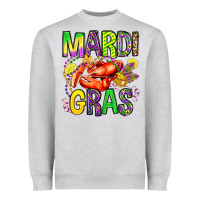Heather Grey mardi gras crawfish olivia Heavyweight Sweatshirt - OliviaCreatesArt