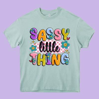 Sassy Little Thing Heavy Core Tee Designed By Maliassmallbusiness
