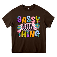 Chocolate Brown sassy little thing Heavy Core Tee - MaliasSmallBusiness