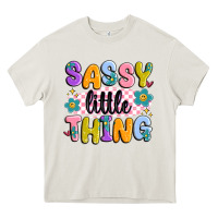 Cream sassy little thing Heavy Core Tee - MaliasSmallBusiness