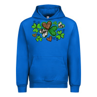 Cobalt western st patricks day shamrocks and hearts Urban Hoodie - Artiststas