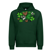 Forest Green western st patricks day shamrocks and hearts Urban Hoodie - Artiststas