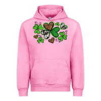 Fuchsia Pink western st patricks day shamrocks and hearts Urban Hoodie - Artiststas