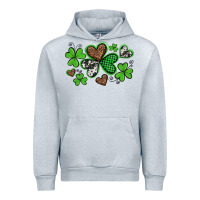 Heather Grey western st patricks day shamrocks and hearts Urban Hoodie - Artiststas