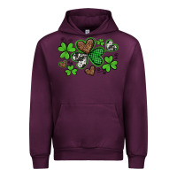 Mauve Wine western st patricks day shamrocks and hearts Urban Hoodie - Artiststas