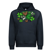 Navy western st patricks day shamrocks and hearts Urban Hoodie - Artiststas