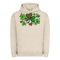 Pigment French Oak western st patricks day shamrocks and hearts Urban Hoodie - Artiststas
