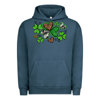 Pigment Midnight Navy western st patricks day shamrocks and hearts Urban Hoodie - Artiststas
