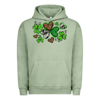 Pigment Oil Green western st patricks day shamrocks and hearts Urban Hoodie - Artiststas