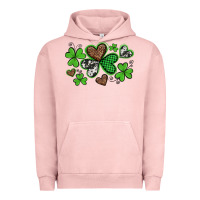 Pigment Salmon western st patricks day shamrocks and hearts Urban Hoodie - Artiststas