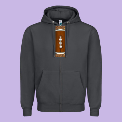 American Football With Leopard Pen Wraps Zipper Hoodie Designed By Bundleandbundleshop