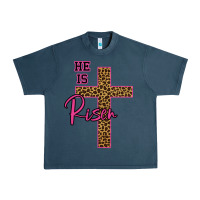 Midnight Navy He Is Risen Leopard Urban Heavy Tee - Bettercallsaul