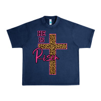 Navy He Is Risen Leopard Urban Heavy Tee - Bettercallsaul