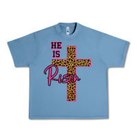 Pebble Blue He Is Risen Leopard Urban Heavy Tee - Bettercallsaul