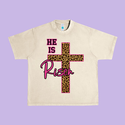 He Is Risen Leopard Urban Heavy Tee Designed By Bettercallsaul