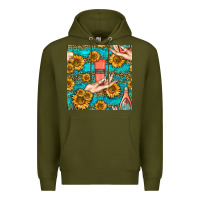 Army Green hand cream nail polish remover and sunflowers with leopard and glitter Premium Hoodie - BundleAndBundleShop