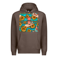 Coffee hand cream nail polish remover and sunflowers with leopard and glitter Premium Hoodie - BundleAndBundleShop