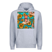 Heather Grey hand cream nail polish remover and sunflowers with leopard and glitter Premium Hoodie - BundleAndBundleShop