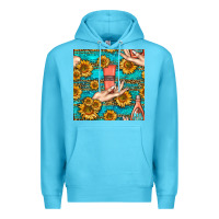 Ocean Blue hand cream nail polish remover and sunflowers with leopard and glitter Premium Hoodie - BundleAndBundleShop