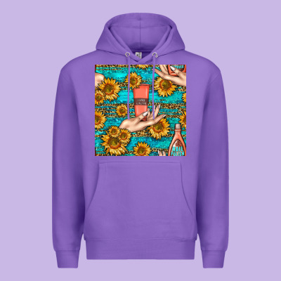 Hand Cream Nail Polish Remover And Sunflowers With Leopard And Glitter Premium Hoodie Designed By Bundleandbundleshop