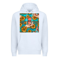 White hand cream nail polish remover and sunflowers with leopard and glitter Premium Hoodie - BundleAndBundleShop