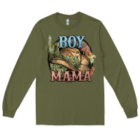 Army Green Boy Mama western cactus Cowboy Long Sleeve Tee - HowdyJamesFarm