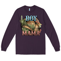 Plum Boy Mama western cactus Cowboy Long Sleeve Tee - HowdyJamesFarm