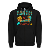 Black Faith It Till You Make It Zipper Hoodie - BundleAndBundleShop