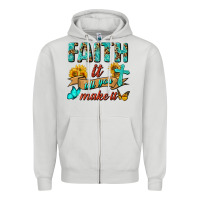 Dove Grey Faith It Till You Make It Zipper Hoodie - BundleAndBundleShop
