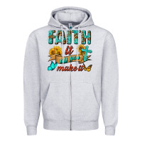 Heather Grey Faith It Till You Make It Zipper Hoodie - BundleAndBundleShop
