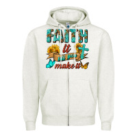 Oatmeal Heather Faith It Till You Make It Zipper Hoodie - BundleAndBundleShop