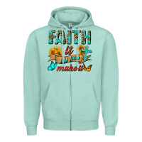 Seafoam Faith It Till You Make It Zipper Hoodie - BundleAndBundleShop