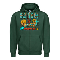 Sports Green Faith It Till You Make It Zipper Hoodie - BundleAndBundleShop