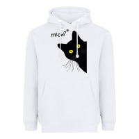 White black cat day halloween black cat meow Heavyweight Hoodie - tuanDangUi