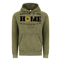 Vintage Olive welcome to our Home Sunflower Vintage Hoodie - Bettercallsaul