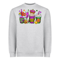 Heather Grey mardi gras coffee cups Heavyweight Sweatshirt - OliviaCreatesArt