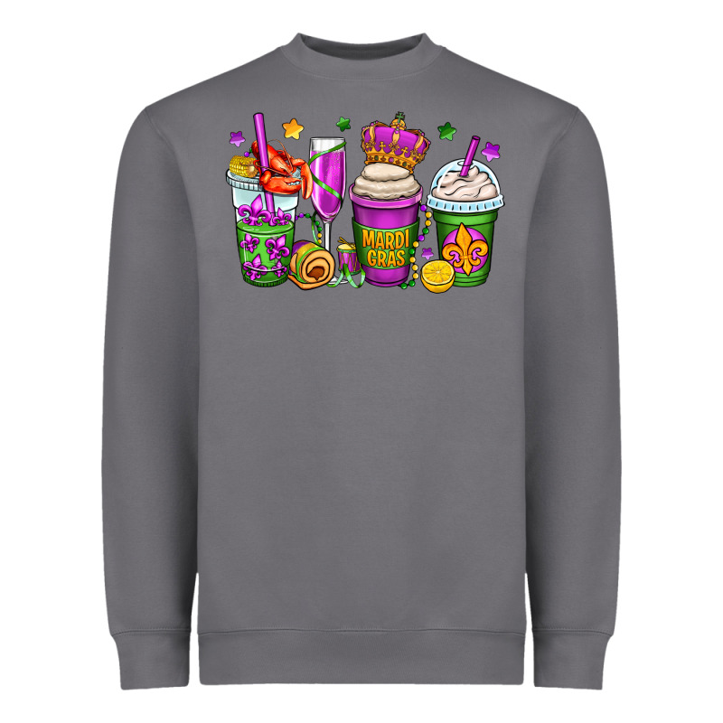 Mardi Gras Coffee Cups Heavyweight Sweatshirt by OliviaCreatesArt | Teevron
