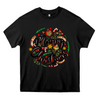 Black merry christmas Heavy Core Tee - MaliasSmallBusiness