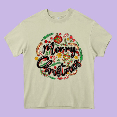 Merry Christmas Heavy Core Tee Designed By Maliassmallbusiness