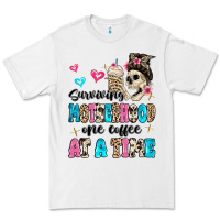 White surviving motherhood one coffee at a time Premium Tee - MaliasSmallBusiness