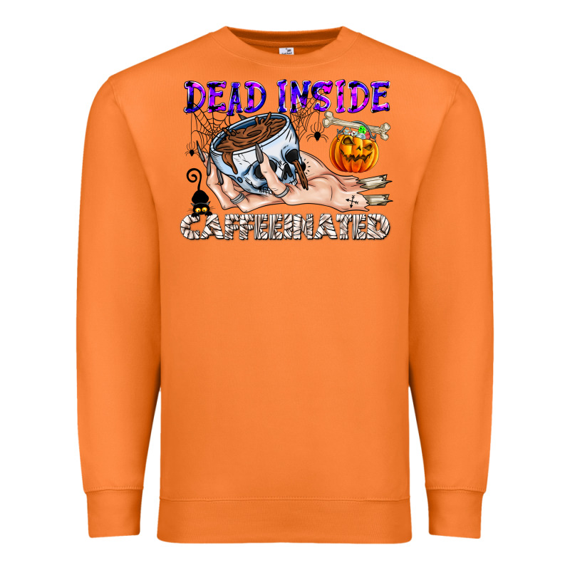 Dead Inside Caffeinated Premium Sweatshirt by CowhideDigitalArt | Teevron