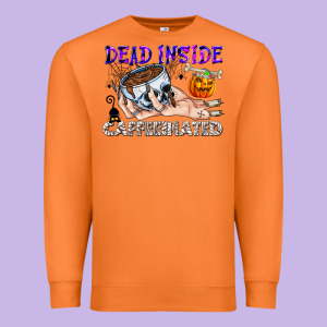 Dead Inside Caffeinated Premium Sweatshirt Designed By Cowhidedigitalart
