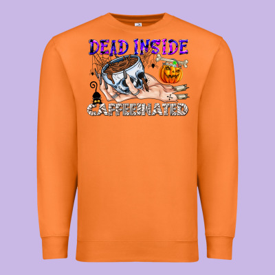 Dead Inside Caffeinated Premium Sweatshirt Designed By Cowhidedigitalart