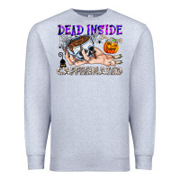 Heather Grey Dead Inside Caffeinated Premium Sweatshirt - CowhideDigitalArt