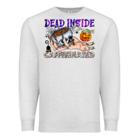Oatmeal Heather Dead Inside Caffeinated Premium Sweatshirt - CowhideDigitalArt