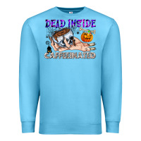 Ocean Blue Dead Inside Caffeinated Premium Sweatshirt - CowhideDigitalArt