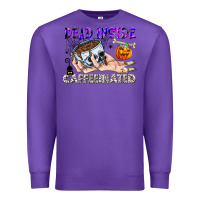 Purple Dead Inside Caffeinated Premium Sweatshirt - CowhideDigitalArt