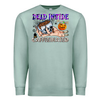 Seafoam Dead Inside Caffeinated Premium Sweatshirt - CowhideDigitalArt